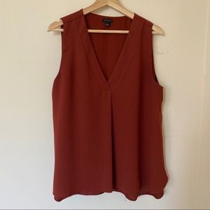 Ann Taylor Rust V-Neck Shell